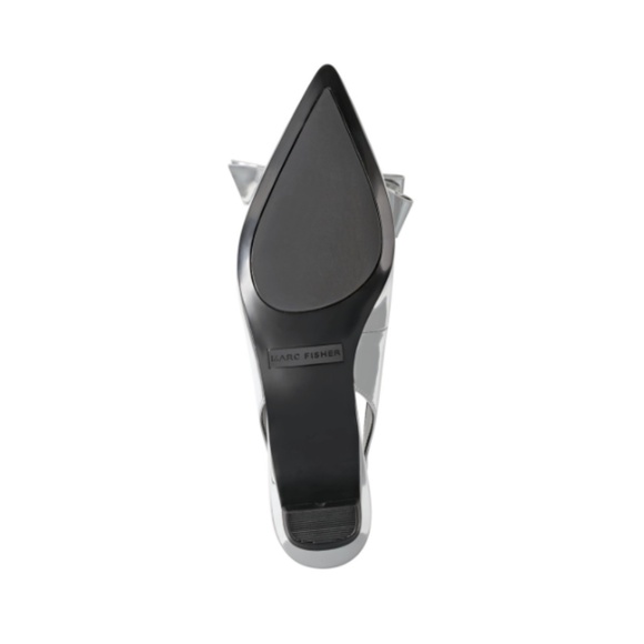 Marc Fisher Women's Kerrey Slingback Pointy Toe Dress Flats - Silver - Picture 3 of 4